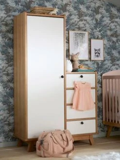 Armoire Vintage Blanc Clair Uni - Vertbaudet -magasin de meubles pour enfants armoire vintage 2