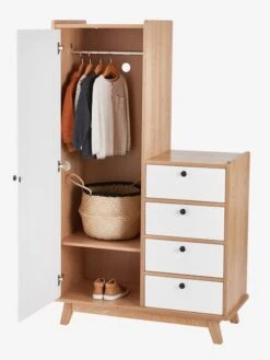 Armoire Vintage Blanc Clair Uni - Vertbaudet -magasin de meubles pour enfants armoire vintage 5