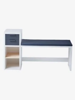 Banc De Lecture + Rangement LIGNE REGLISSE Blanc/gris Foncé - Vertbaudet -magasin de meubles pour enfants banc de lecture rangement ligne reglisse 4