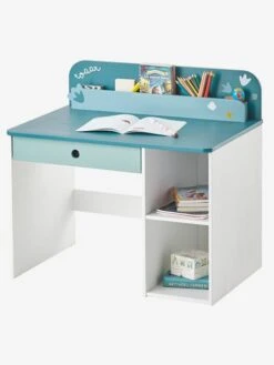 Bureau Maternelle ROAAR Blanc Moyen Uni Avec Decor - Vertbaudet -magasin de meubles pour enfants bureau maternelle roaar 3