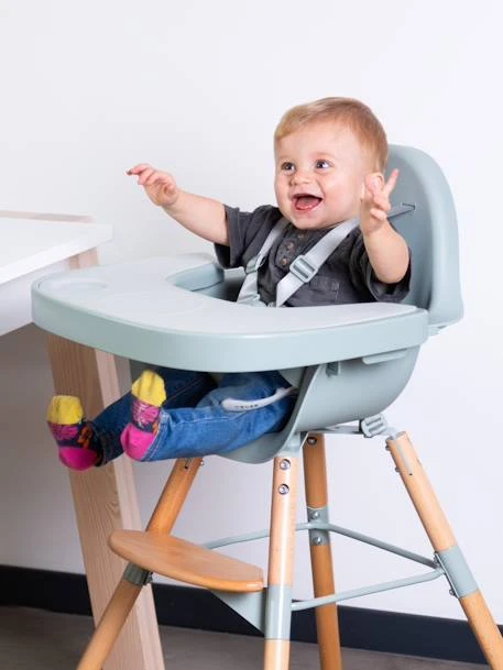 Chaise Haute Evolu 2 + Arceau CHILDHOME Naturel Blanc - Childhome 2 Chaise Haute Evolu 2 + Arceau CHILDHOME Naturel Blanc - Childhome – Image 2