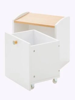 Chevet Avec Bac à Roulettes LIGNE CONFETTI Blanc - Vertbaudet -magasin de meubles pour enfants chevet avec bac a roulettes ligne confetti 5