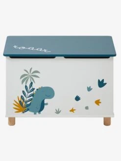 Coffre à Jouets Dinosaure Blanc Imprimé - Vertbaudet -magasin de meubles pour enfants coffre a jouets dinosaure 2