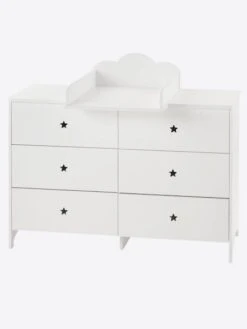 Commode 6 Tiroirs LIGNE SIRIUS Blanc Clair Uni - Vertbaudet -magasin de meubles pour enfants commode 6 tiroirs ligne sirius 2