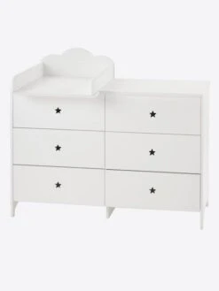 Commode 6 Tiroirs LIGNE SIRIUS Blanc Clair Uni - Vertbaudet -magasin de meubles pour enfants commode 6 tiroirs ligne sirius 3