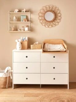 Commode 6 Tiroirs LIGNE SIRIUS Blanc Clair Uni - Vertbaudet -magasin de meubles pour enfants commode 6 tiroirs ligne sirius 5