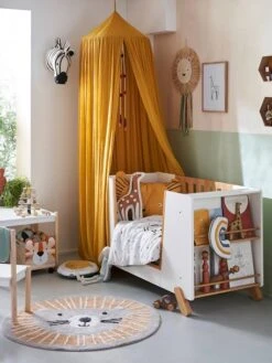 Lit Bébé Avec Barrière Amovible + Rangement Bibliothèque LIGNE PIROUETTE Blanc - Vertbaudet -magasin de meubles pour enfants lit bebe avec barriere amovible rangement bibliotheque ligne pirouette 2