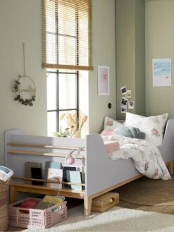 Lit Enfant Avec Rangements Livres Ligne FJORD Gris/bois - Vertbaudet -magasin de meubles pour enfants lit enfant avec rangements livres ligne fjord 3