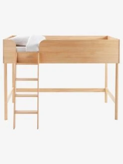 Lit Mi-hauteur LIGNE CONFETTI NATURE Marron - Vertbaudet -magasin de meubles pour enfants lit mi hauteur ligne confetti nature 2