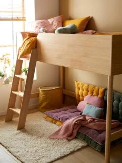 Lit Mi-hauteur LIGNE CONFETTI NATURE Marron - Vertbaudet -magasin de meubles pour enfants lit mi hauteur ligne confetti nature 4