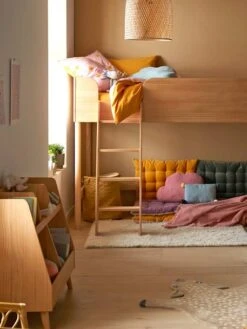 Lit Mi-hauteur LIGNE CONFETTI NATURE Marron - Vertbaudet -magasin de meubles pour enfants lit mi hauteur ligne confetti nature 5