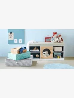 Meuble 2 En 1 Rangement + Banquette Hublot Blanc/bois - Vertbaudet -magasin de meubles pour enfants meuble 2 en 1 rangement banquette hublot 3