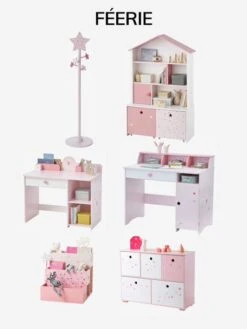 Meuble De Rangement 5 Bacs LIGNE FEERIE Rose étoiles - Vertbaudet -magasin de meubles pour enfants meuble de rangement 5 bacs ligne feerie 2