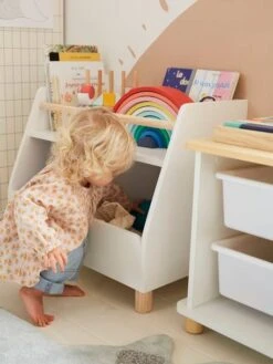 Meuble De Rangement Mixte étagère + Bacs LIGNE PTILOU Blanc/bois - Vertbaudet -magasin de meubles pour enfants meuble de rangement mixte etagere bacs ligne ptilou 3