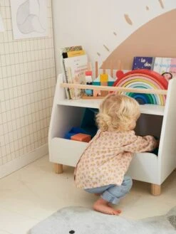 Meuble De Rangement Mixte étagère + Bacs LIGNE PTILOU Blanc/bois - Vertbaudet -magasin de meubles pour enfants meuble de rangement mixte etagere bacs ligne ptilou 5