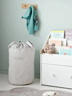 Panier à Linge Personnalisable Gris - Vertbaudet -magasin de meubles pour enfants panier a linge personnalisable 2