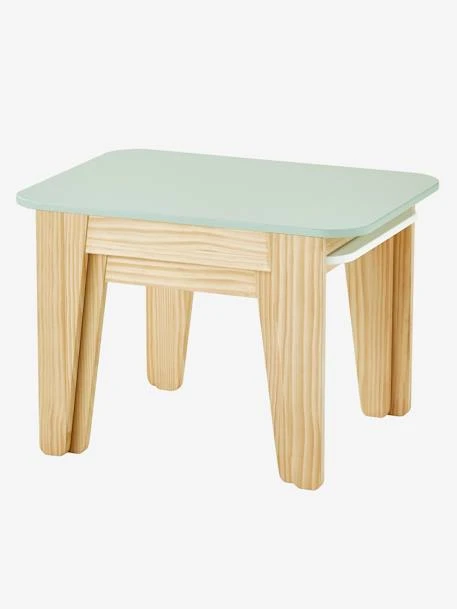 Tables Gigognes Gris Vert/bois + Blanc/bois - Vertbaudet 2 Tables Gigognes Gris Vert/bois + Blanc/bois - Vertbaudet – Image 2