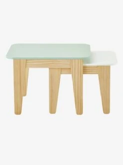 Tables Gigognes Gris Vert/bois + Blanc/bois - Vertbaudet 9 Tables Gigognes Gris Vert/bois + Blanc/bois - Vertbaudet -magasin de meubles pour enfants tables gigognes 3
